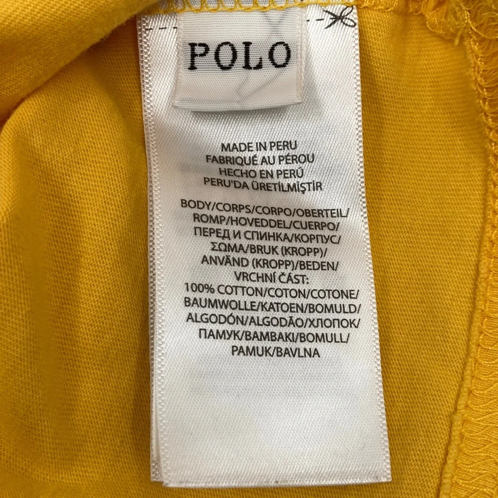 Ralph Lauren Yellow Polo Bear Kids Tee Preppy Iconic Classic Graphic S296